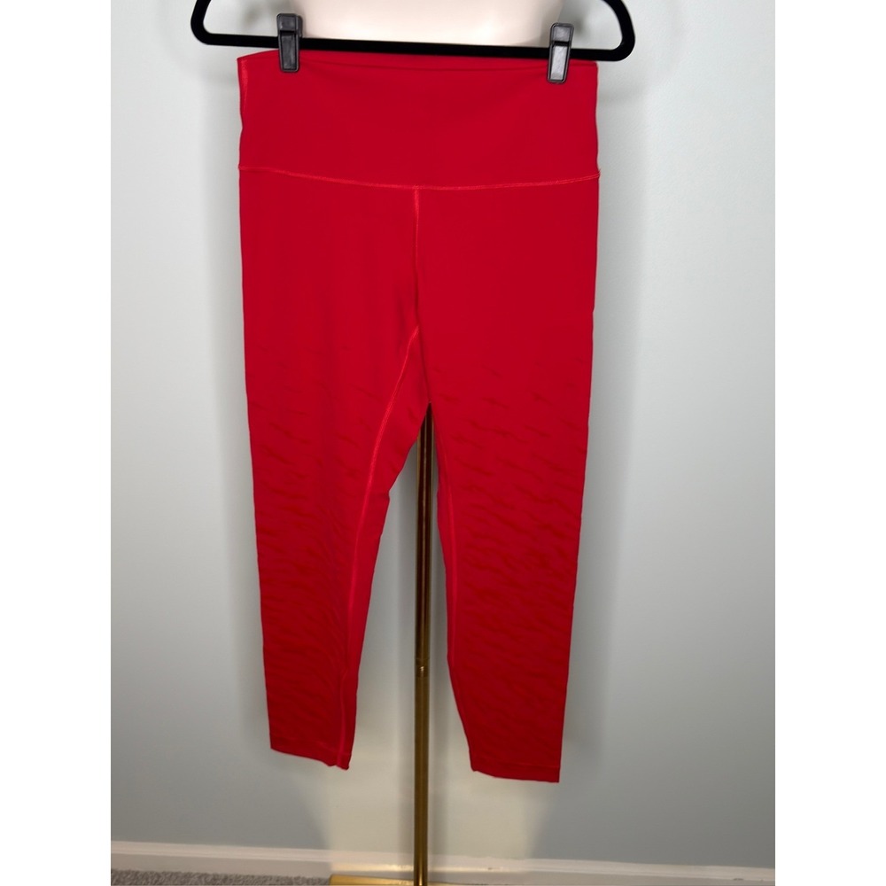 Lululemon Wunder Under High-Rise Crop 23" Rare Red Jacquard Camo Sz 10 Luxtreme